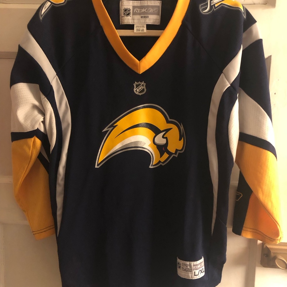 Kids Buffalo Sabres Navy and Yellow Jersey